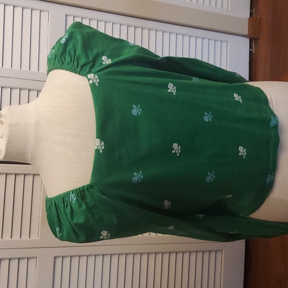 Charter Club Green Floral Blouse - Picture 5 of 6